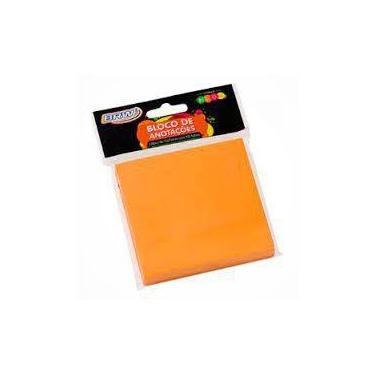 Imagem de Bloco Adesivo de Anotações BRW Neon 76X76mm 100 Folhas, LARANJA