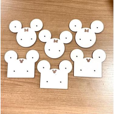 Imagem de MD1 Kit 6 cartelas mdf ratinho para brincos artesanato resina - confei
