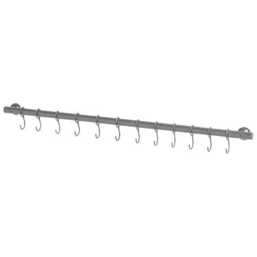 Imagem de Suporte De Cozinha Porta Talheres 100Cm C/ 18 Ganchos Preto