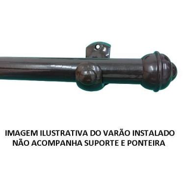 Imagem de Varão De Cortina Aço 28mm Imbuia (revestimento PVC) Bella Arte, 2,50m 