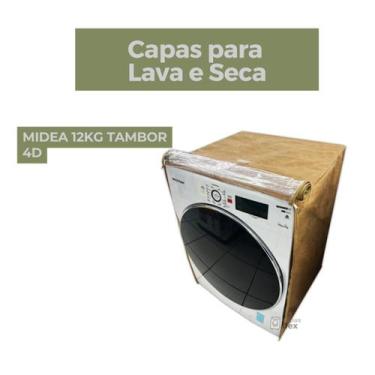Imagem de Capa lava e seca midea 12kg tambor 4d transparente flex - Capas Flex, 