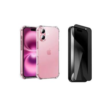 Imagem de Capa Capinha Case + Pelicula Anti Espiã Premium Iphone 16 Plus - RAFIN