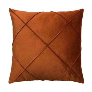 Imagem de Capa para Almofada Drapeada em Veludo Quadrada 50x50 Terracota - Díspa