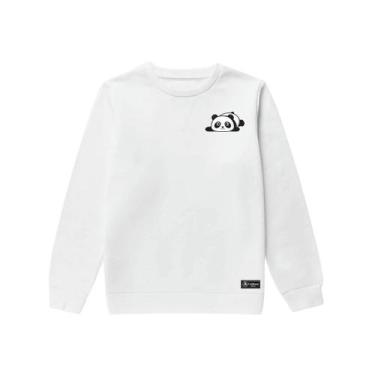 Imagem de Blusão Moletom Infantil Panda Personalizado sem Capuz gola Redonda - C