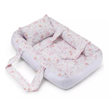 Imagem de Berço Portátil Ninho Redutor Bebê MENINA - CAVALO ROSA - CLICK TUDO