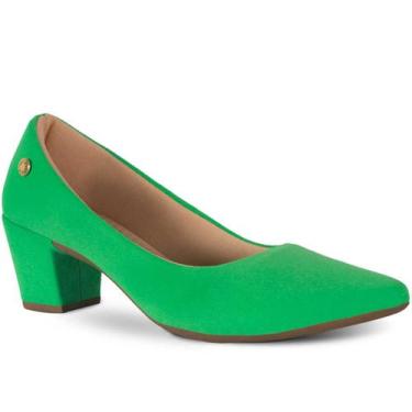 Imagem de Sapato Scarpin Feminino Camurça Bico Fino Salto Alto Grosso Bloco  - T