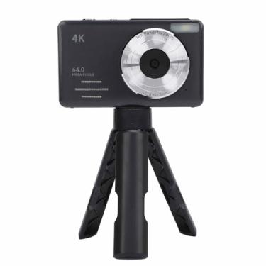 Imagem de Câmera digital 4K 64MP, Câmera de vídeo compacta de foco automático de 2,88 polegadas com zoom digital de 18X, Multifuncional Apontar e Atirar Câmara Digital com Tripé (Preto)