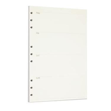 Imagem de Zelten 1 pacote B5 45 folhas/90 páginas, agenda semanal, refil de papel perfurado de folhas soltas para fichário de 9 furos, organizador pessoal, diário, agenda recarregável