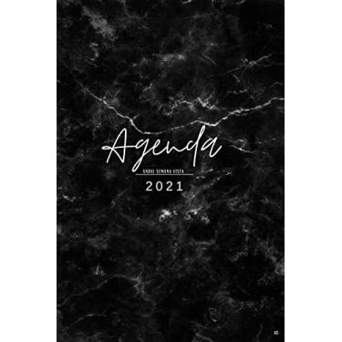 Imagem de Agenda Anual 2021 Semana Vista: Del 1 de enero de 2020 al 31 de diciembre de 2020 |Planificador semanal y mensual marmol negro |Organizador Planner Diario | idea de regalos originales hombre mujer