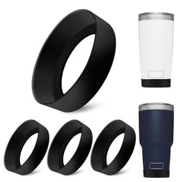 Imagem de YQQYG Bota de silicone com 4 peças para copo de 590 ml, 850 g, antiderrapante, protetor inferior de garrafa de água, capa de silicone para copo de caneca