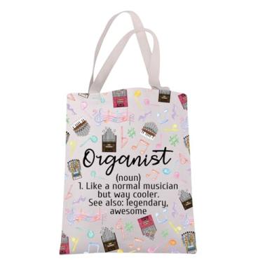 Imagem de JXGZSO Bolsa de ombro com definição de organista para amantes de órgãos de cachimbo presente instrumento musical bolsa de ombro presentes para organistas, Organista, Large