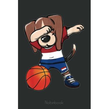 Imagem de Dabbing Beagle Dog Netherlands Dutch Basketball Fans Notebook Vintage: A blank lined basketball notebook 6x9 in 110 Pages that makes a fun basketball ... women's basketball, team basketball gifts
