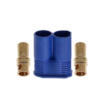 Imagem de 5 Peças Originais, Ec8, Plugue Banana Para Aeromodelismo, Cabo, Soldagem, 100a, Azul, Terminal Fêmea, Carcaça Masculina, Ul94vo, Pa. EC8-M