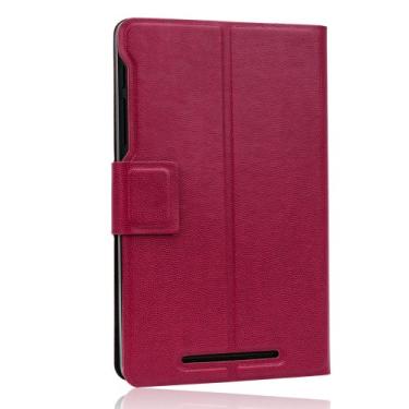 Imagem de Kroo EPI Capa de couro para Google Nexus de 7 polegadas com suporte embutido, suporte para cartão e protetor de tela antirreflexo, Magenta