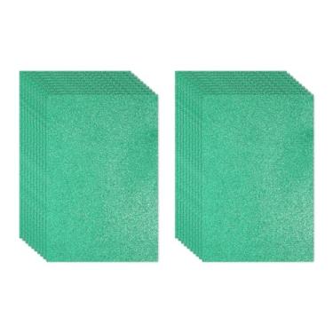 Imagem de PATIKIL Folha de espuma vinílica acetinada brilhante verde escuro 28 x 20 cm 2 mm de espessura de feltro de glitter EVA brilhante para projetos de artesanato DIY, 20 peças