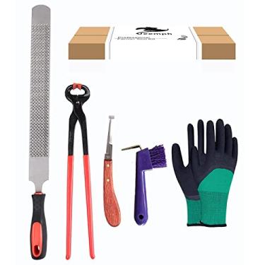 Imagem de MeShear Ferramenta de alicate de ferradura de 40,6 cm para cavalos, conjunto de cortador de casco de cavalo, alicate de corte de ferradura, lixa de ferradura, casco trimestre, suprimentos equestres,