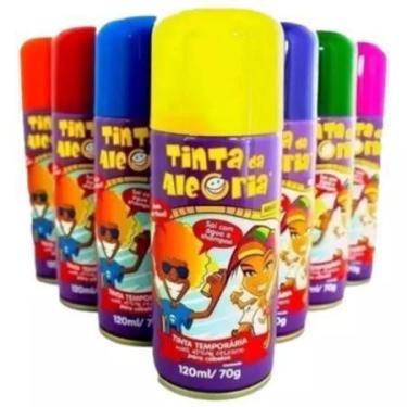 Imagem de Kit 5 Spray Colorido Para Cabelos Lavável Carnaval Festa - Tinta Da Al