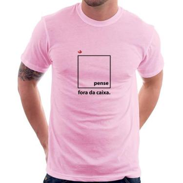 Imagem de Camiseta Pense fora da caixa - Foca na Moda, Rosa bebê, M