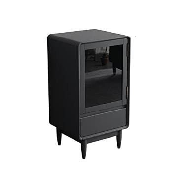 Imagem de LICONG-2020 Armário de vinho de madeira para vinho com gaveta e porta, armário de bebidas multifuncional para casa, cozinha, sala de jantar, armário para armazenar bebidas alcoólicas (cinza)