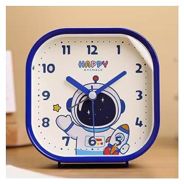 Imagem de LICONG-2020 Despertador super alto, despertador de desenho animado, sem tique-taque com luz noturna, despertador de 10 cm, relógio operado por bateria para cabeceiras de cama, sala de estar, relógios