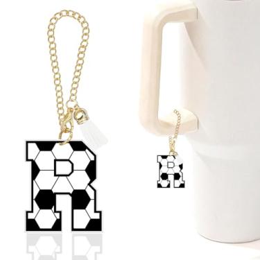 Imagem de Berloques com letra A-Z para garrafa de água Stanley Copo de 1,134 g, acessórios personalizados para copos Stanley, Soccer, Acrílico