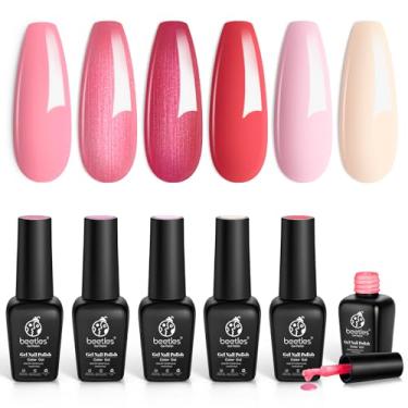 Imagem de Beetles Conjunto de esmalte de gel rosa rosa rosa vermelho leitoso conjunto de esmaltes de gel coleção de doces de absorção UV LED presentes para mamãe