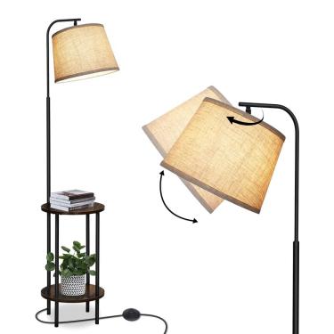 Imagem de Luminária de chão DEWENWILS com mesa Mesa de cabeceira de fazenda de 157 cm