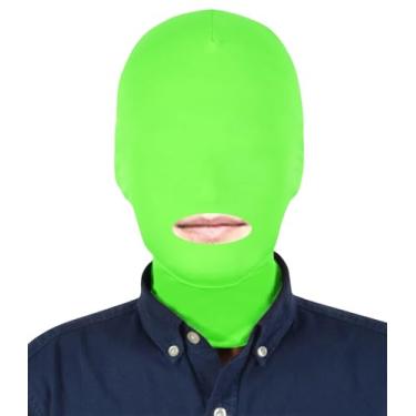 Imagem de Aniler Men's and Wome's Open Mouth Full Cover Costume Mask Halloween Party Cosplay Zentai Stretchy Mask (Lime Green, One Size)
