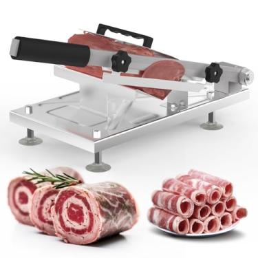 Imagem de Cortador manual de carne congelada para panela quente, cortador de carne de aço inoxidável atualizado para rolo de carne de porco, máquina de fatiar alimentos para Shabu Shabu, churrasco, sanduíches