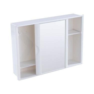 Imagem de Armário para Banheiro Astra Versátil com Espelho e Porta de Correr A21 Embutir/Sobrepor