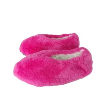 Imagem de Pantufa Pele Lã Ovino (Cordeiro) Natural (Pink, BR, Adulto, Numérico, 40)