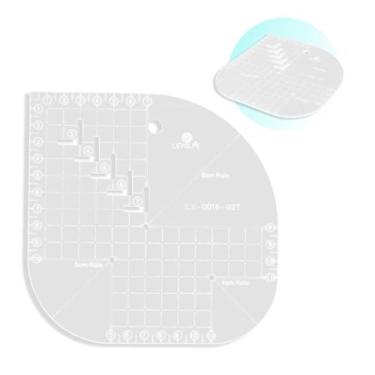 Imagem de Régua Gabarito Curvas Quadrado Caixa Leite 15x15cm Acrílico - Levolpe