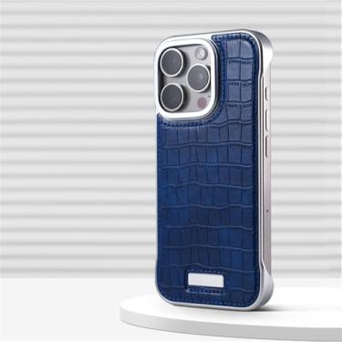 Imagem de VFDHN Capa de couro fina para iPhone 16 15 14 13 Pro Max, capa antiqueda, sem moldura, leve, para iPhone 15 16 Promax, WB EY azul, para iPhone 13 Pro