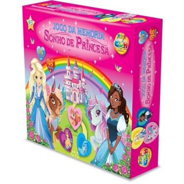 Imagem de GGB Plast Jogo Da Memória sonho de princesa 48 peças, Multicor