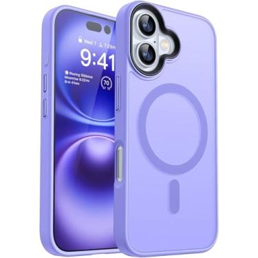 Imagem de Armor Case para iPhone 16 15 14 Capa rígida híbrida transparente fosca (para iPhone 16E/roxo claro)