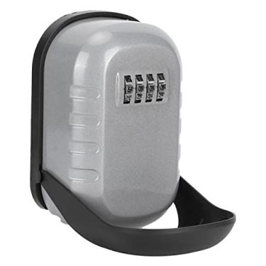 Imagem de Caixa de Armazenamento de Chave de Metal Montada na Parede de Akozon Com Trava Combinada - Suporte à Prova Externa à Prova d'água, Disponível Em Prata e Preto (Tampa à prova d'água prateada + 1 yuan)