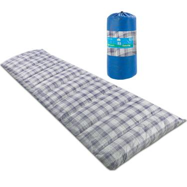 Imagem de Colchonete Acampamento Camping Solteiro Pesca Retiro Ginastica 190x60cm Azul - Emcompre