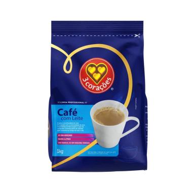 Imagem de Café Com Leite Soluvel Instantaneo 3 Corações 1Kg Vending