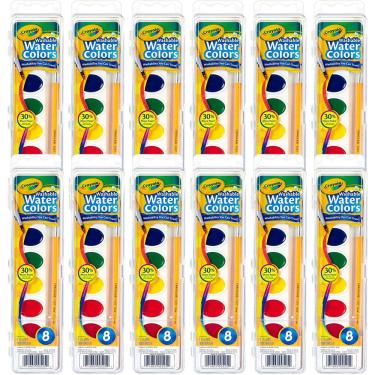 Imagem de Corantes laváveis de crayola em 8 cores vibrantes, 12 conjuntos de tintas para crianças, suprimentos de sala de aula, multi