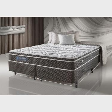 Imagem de Base + colchão ecoflex king Size 193x203x63cm com Molas Ensacadas Relax Adorabil Marrom