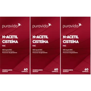 Imagem de Kit 3x N- Acetil Cisteina C/60 Capsulas - Puravida