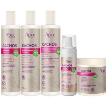 Imagem de Kit Apice Cachos Shampoo + Condicionador + Gelatina + Ativador + Mouss