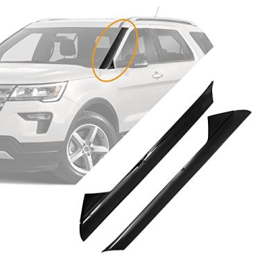 Imagem de Gledewen Molde de para-brisa A-Pillar acabamento externo frontal interno com fita lateral compatível com Ford Explorer 2011-2019 substitui #BB5Z7803137AB, BB5Z7803136AA, esquerda + direita