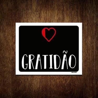 Imagem de Kit 5 Placas Decorativa - Gratidão - Sinalico.Com