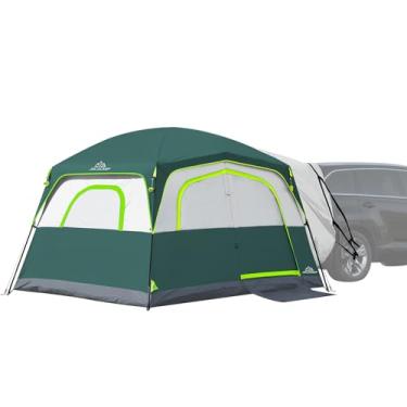 Imagem de JELUCAMP Tendas SUV para acampamento 6 pessoas à prova d'água, barraca de acampamento para família de carro com acessório de porta traseira para SUV, jipe, caminhão com tampa, tenda grande de fácil
