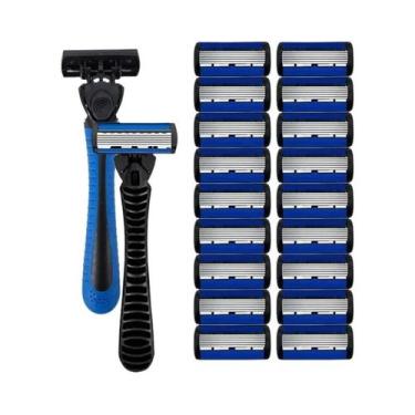 Imagem de Lâmina De Segurança De Aço Inoxidável De 6 Camadas Navalha Manual Lavá