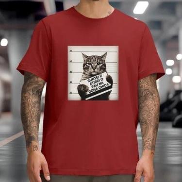 Imagem de Camiseta Gato Surtei e Atirei O Pau na Dona Chica Camisa Frase Diverti