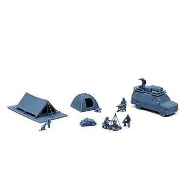 Imagem de Outland Models Conjunto de acampamento externo com estrutura de cenário militar com van e pessoas escala HO 1:87