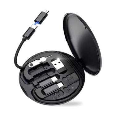 Imagem de Kit Adaptador Universal Premium 5 Em 1, USB, Tipo-C, Micro USB, Lightning, Carregamento Rápido 60W, Chave P/SIM, Portátil E Compacto Kit Carregamento USB x V8 Micro x Tipo C x Lighting Iphone.