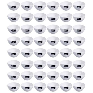 Imagem de 48 Cremeiras 250ml Brancas Cumbucas Tigelas Plásticas Coza Pote Petiscos